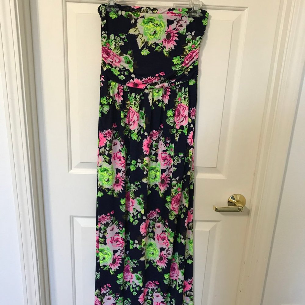 Floral Strapless Maxi dress